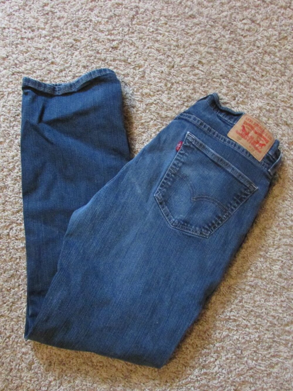 Levi's 559 34X32 Zip Fly 5 Pocket Jeans Whiskered Straight Leg